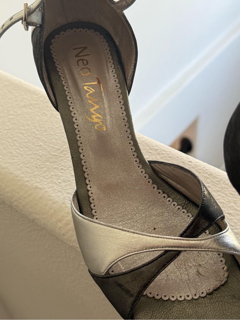 Metallic Silver & Charcoal Tango Heels by Neo Tango size 8 - Picture 7 of 7